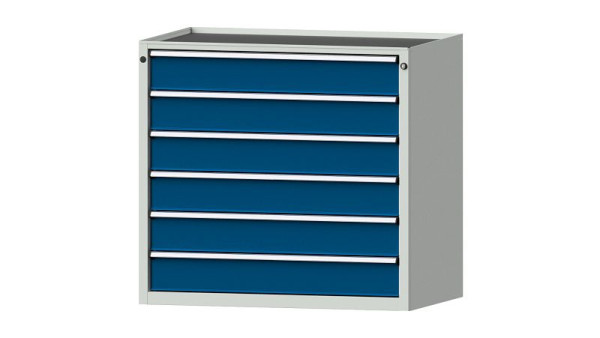 ANKE Werkbänke Schubladenschrank, Modell 3002 V, 1060 x 675 x 980 mm, RAL 7035/5010, Wanne, 611.402