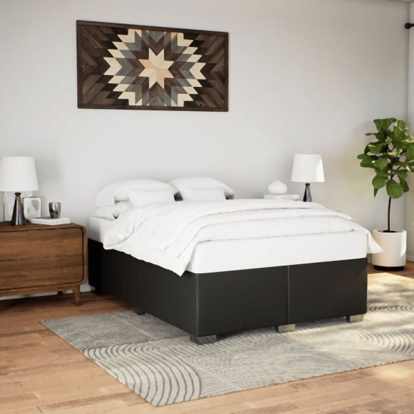 vidaXL Bettgestell Schwarz 140x190 cm Kunstleder, 3284556