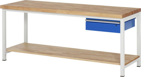 RAU Werkbank Serie 8000 - Gestell-Bauweise (Schweißgestell), 1x Schublade, 2000x840x700 mm, 03-8001A7-207B4S.11