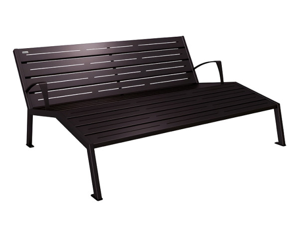 Procity Liegestuhl Silaos®, Mit Armlehne, 100% Stahl, RAL 9005/RAL 9005, 209663.9005
