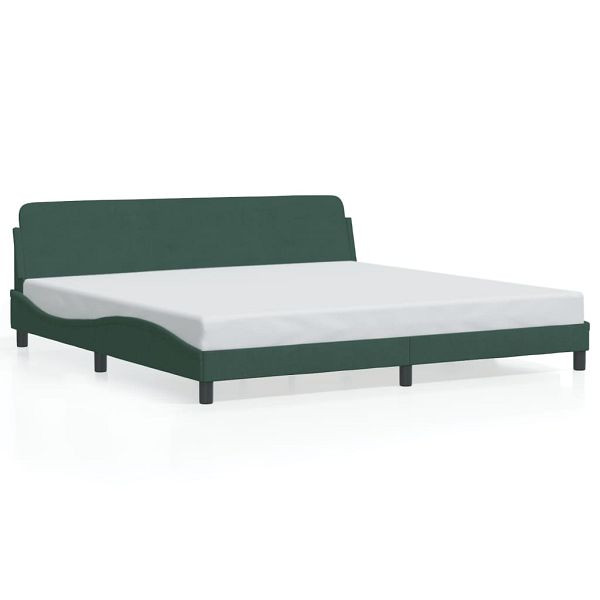 vidaXL Bettgestell mit Kopfteil Dunkelgrün 200x200 cm Samt, 373255