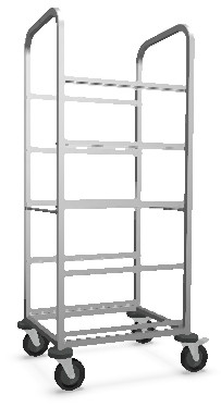 B.PRO RWR-E 6 x 4 Regalwagen zum Transport von Eurobehältern 600 x 400 mm mit Rollen aus verzinktem Stahl, 575103