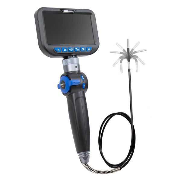 Stahlmaxx Inspektionskamera, 4 mm mit LED und HD Farb-Display, schwenkbar, XXL-122183A