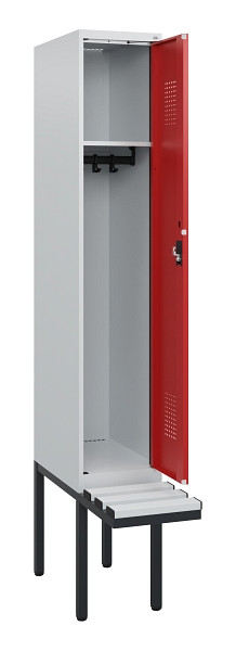C+P Spind Evolo PLUS, 1 Abteil, 1950x300x815mm, 7035/3000, Zylinderschloss, Material Sitzfläche Kunststoff, 0490405-10 S10084