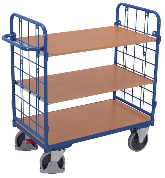 VARIOfit Etagenwagen niedrig, Außenmaße: 1.185 x 620 x 1.220 mm, RAL 5010 enzianblau, sw-600.235