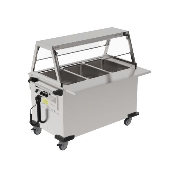 Rieber Kinderbuffet-Wagen mit 3 Wannen, Edelstahl, 88160312