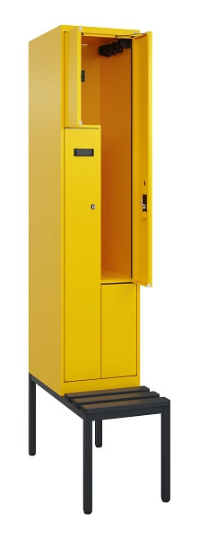 C+P Z-Spind Evolo PLUS, Bank, 2 Fächer, 2120x400x815mm, 1023/1023, Zylinderschloss, Sitzfläche Kunststoff, Sitzbank, 0490537-122 S10103