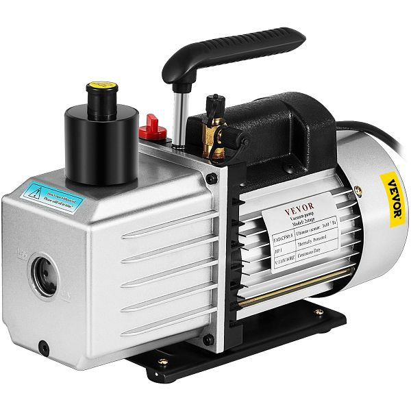 VEVOR 8CFM Zweistufige Vakuumpumpe Unterdruckpumpe 0,3Pa 1HP HVAC Klimaanlage, 8CFM1HPZKB0000001V2