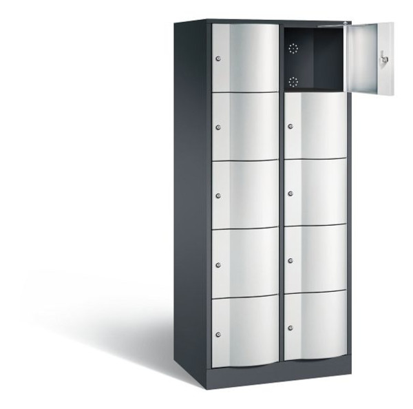 C+P Schließfachschrank Resisto, H1950xB772xT540mm, Farbe: Schwarzgrau / Lichtgrau, 8570-272 S10500