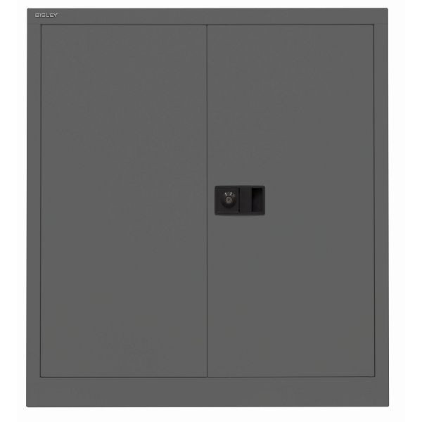 Bisley Flügeltürenschrank UNIVERSAL, 1 verzinkter Fachboden für 2 Ordnerhöhen, Breite 914 mm, 634 anthrazitgrau, E402A01G634