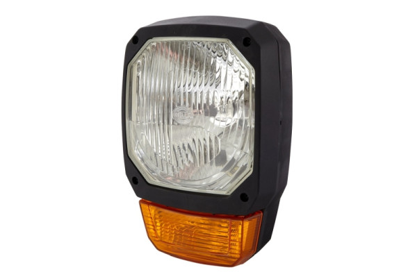 HELLA Halogen-Hauptscheinwerfer, 12V, Einbau, ECE R112.01/E9 16338/AIS-012, Lichtscheibenfarbe: gelb, Stecker: DEUTSCH, mitte, 1EA 328 450-001