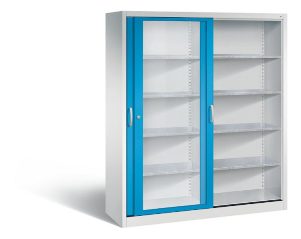 C+P Schiebetürenschrank Acurado, H1950xB1600xT500mm, Farbe: Lichtgrau / Lichtblau, Bügelgriff, 2159-055 S10049