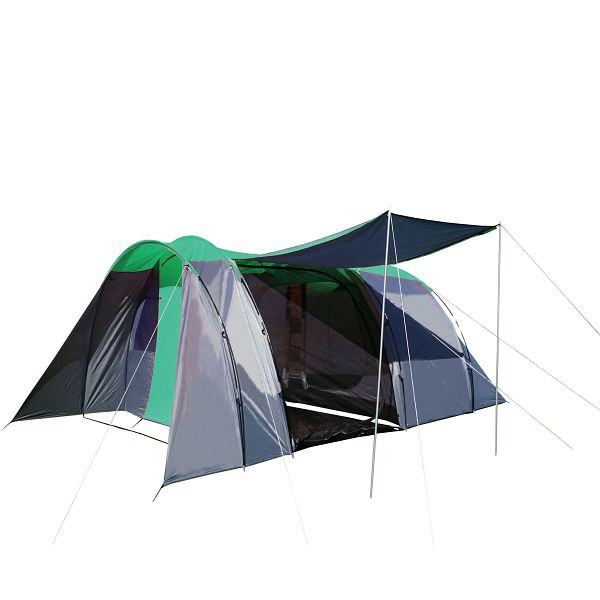 Mendler Campingzelt HWC-A99, 6-Mann Zelt Kuppelzelt Festival-Zelt, 6 Personen, grün/grau, 60022