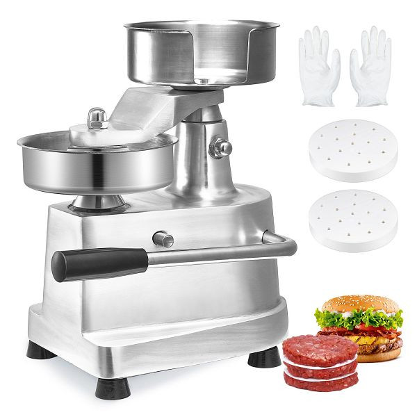 VEVOR Kommerzieller Burger-Patty-Maker, 13 cm, Strapazierfähig, Lebensmittelechter Edelstahl Burgerpresse, Küchenfleischformer, HBRBJYSZLBXGEETPXV0