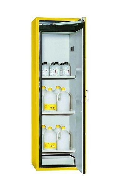 asecos Sicherheitsschrank S-CLASSIC-90, S90.196.060.WDASR in sicherheitsgelb RAL 1004 mit 3x Fachboden (Stahlblech), 30230-002-33446