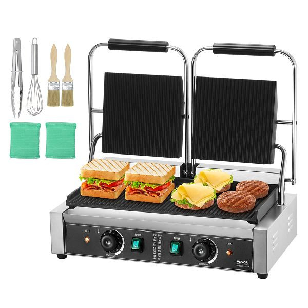 VEVOR Kommerzielle Panini Grill Doppelplatte Sandwichmaker-Platte 485x230mm, SYYBDBL199YCD1FNDV2