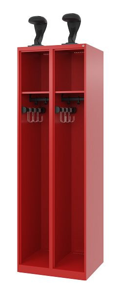 C+P Feuerwehrspind Evolo, Modell EXPERT, 2 Abteile, H1850B600T500 mm, Feuerrot, Helmhalter, 0491015-20 S10005