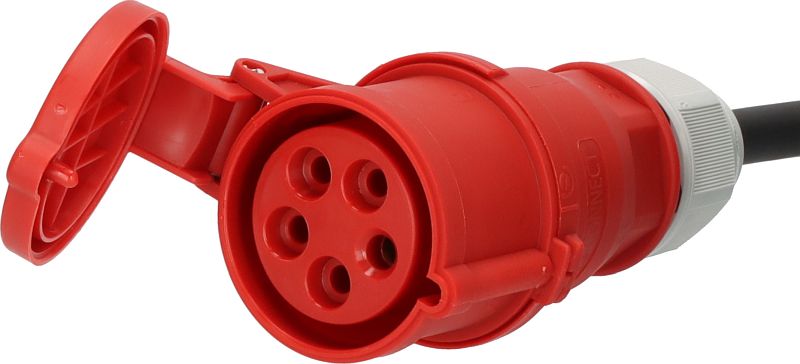 as - Schwabe Starkstrom Verlängerungskabel 5 m H07RN-F 5G6 - CEE Phasenwendestecker - 400V/32A/ca. 22kW - 5-polige, robuste CEE Verlängerung für Außenbereich - IP44 - Made in Germany, 61336
