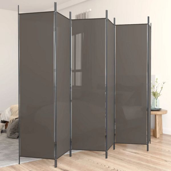 vidaXL 6-teilig Paravent Anthrazit 300x200 cm Stoff, 350192