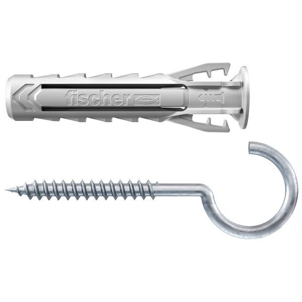 Fischer Spreizdübel SX Plus 10 x 50 RH mit Rundhaken, nylonbeschichtet, VE: 5 Stück, 567840