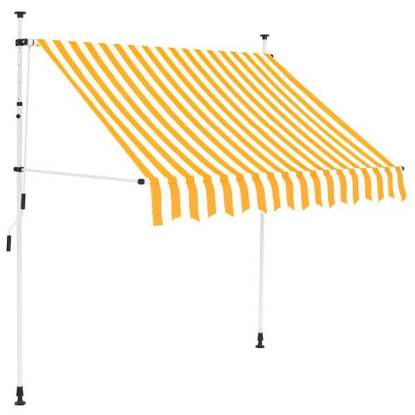 vidaXL Einziehbare Markise Handbetrieben 200 cm Orange/Weiß Gestreift, 43232