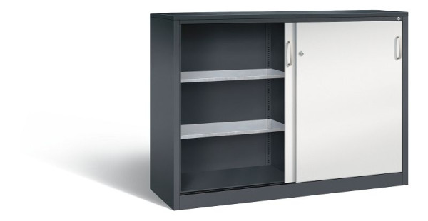 C+P Schiebetürenschrank Acurado, H1200xB1600xT500mm, Farbe: Schwarzgrau / Lichtgrau, Bügelgriff, 2157-09 S10033