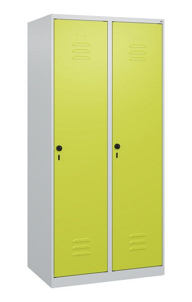 C+P Umkleidespind Classic PLUS mit Mitteltrennwand, 2 Abteile, 1700x800x500mm, 7035/0024, Drehriegel, 0800007-22F S10009