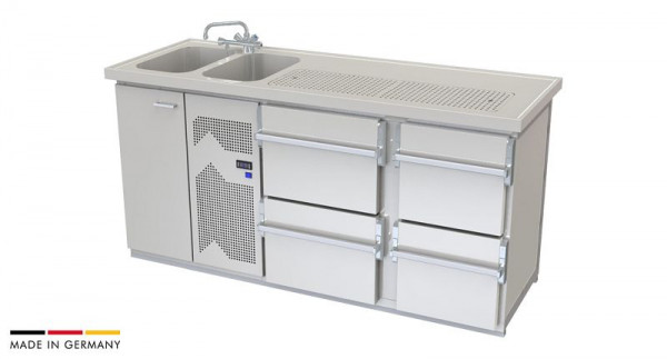 hefa Theke Brillant 19/2L-ZZ, Abmaße: 950 x 1.900 x 650/700 mm, Brillant 19/2L-ZZ