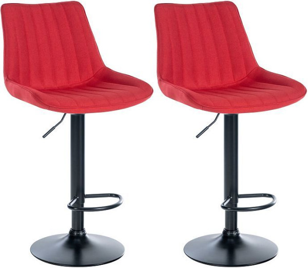 CLP Barhocker Toni Stoff schwarz, rot, VE: 2 Stück, 324004