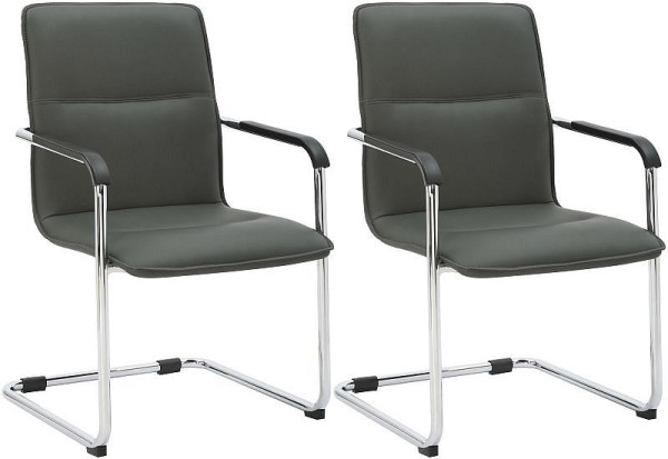 CLP 2er Set Besucherstuhl Seattle, grau, 312229, 4251563499718