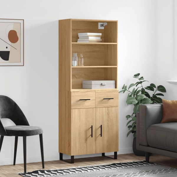 vidaXL Highboard Sonoma-Eiche 69,5x34x180 cm Holzwerkstoff, 3200540
