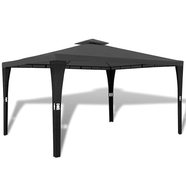 vidaXL Gartenpavillon mit Dach 3 x 4 m Dunkelgrau, 41453