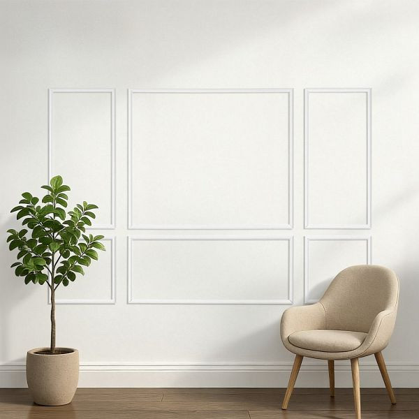 VEVOR Wandform-Set, 3er-Pack, Stuckleisten 57,91/121,92/143 cm, Weiß, Lackierbares Polystyrol, Wasserfeste Zierleiste, QMSTJBYX2X1D7ZEYY001V0