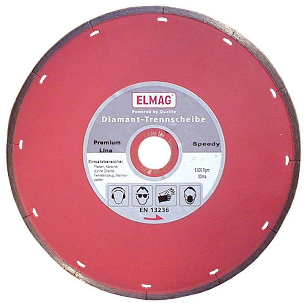 ELMAG Diamantscheibe 180 mm, PREMIUM LINE - SPEEDY, extra dünn für Feinsteinzeug, Bohrung: 25,4 mm, 61743