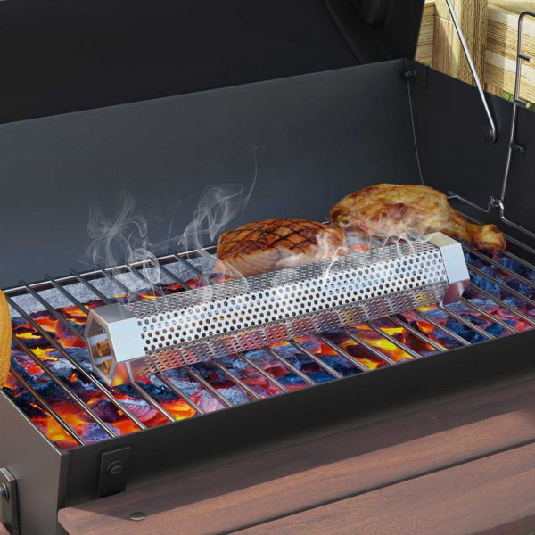 vidaXL Outdoor Grill Ø 40 x 80 cm Stahl Schwarz, 3443039