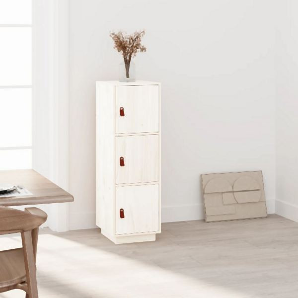 vidaXL Highboard Weiß 34x40x108,5 cm Massivholz Kiefer, 820168
