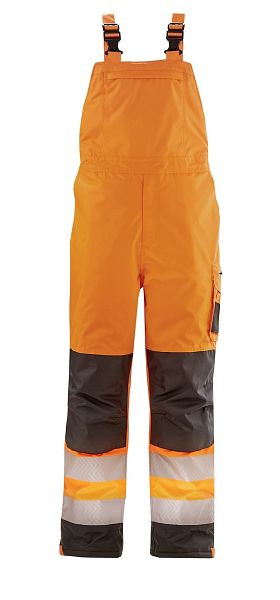 4PROTECT Warn-Winter-Wetterschutz-Latzhose ATLANTA, leuchtorange/grau, Größe: S, 3480-S