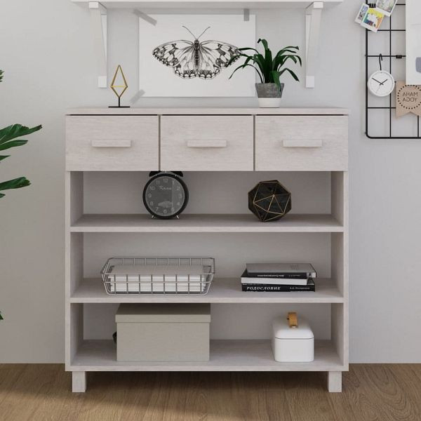 vidaXL Konsolentisch HAMAR Weiß 90x35x90 cm Massivholz Kiefer, 340465