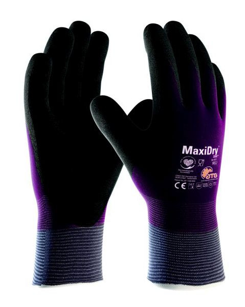 ATG (56-451HCT) Nylon-Strickhandschuhe MaxiDry ZERO, SB-Verpackung, Größe: 11, Farbe: violett/schwarz, VE: 12 Paar, 2580-11