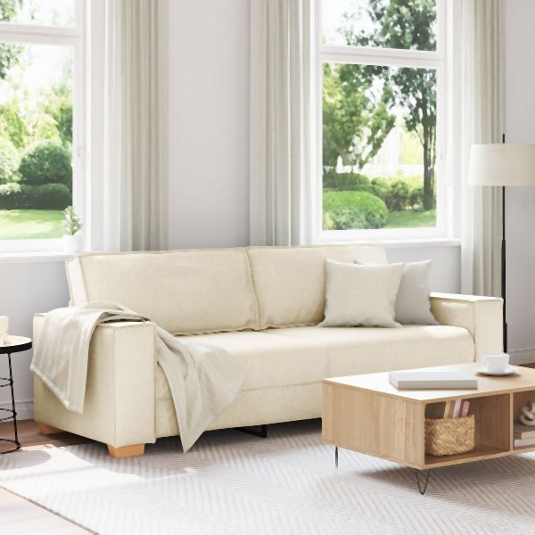 vidaXL 3-Sitzer Sofa aus Leinen, 180 cm Abmessung, 4104999