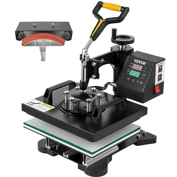 VEVOR 2 in 1 Transferpresse 25,4 x 30,5 cm, 650 W, Wärmepresse 0-250 °C mit Digitaler LED-Temperaturcontroller, DGN10X122220VUG28V2