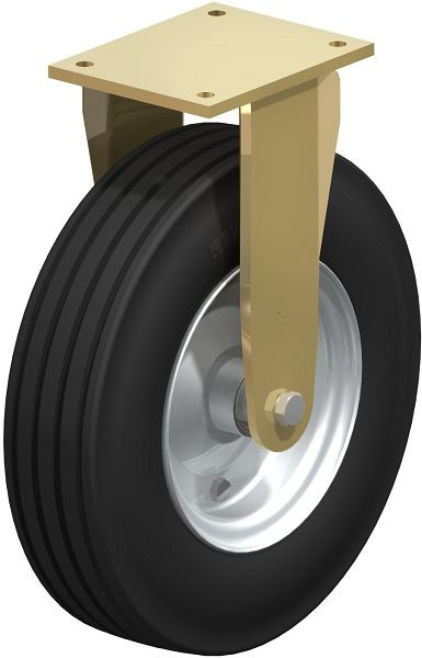 Blickle BS-VLE 405K Stahlgeschweißte Schwerlast-Bockrolle, Super-Elastik-Vollgummi, Schwarz, 625533