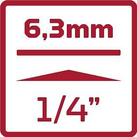 GEDORE red Steckschlüssel Einsatz 1/4" 6-kant SW 13mm Länge 25mm, 3300075