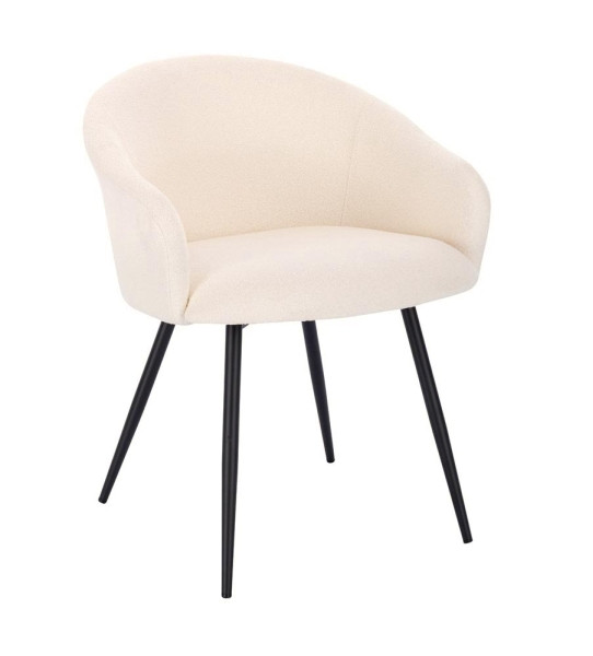 HOME DELUXE Esszimmerstuhl CELESTE Bouclé Weiß 7er Set, 55965