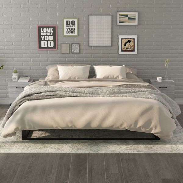 vidaXL Nachttische 2 Stk. Grau Sonoma 40x35x47,5 cm, 817294