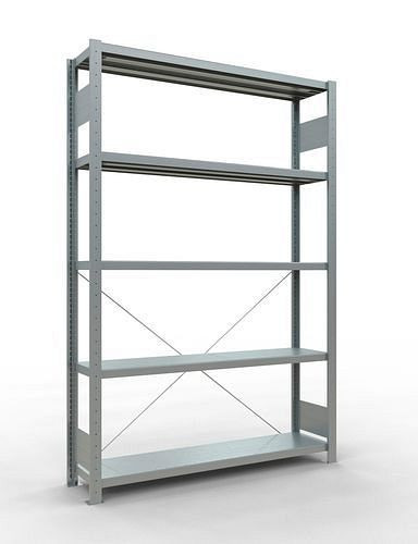 Schulte Fachbodenregal, Grundfeld, 5 Lagerebenen, Kreuzstrebe, Fachlast 250 kg, 1360 x 336 x 2000 mm, 278757