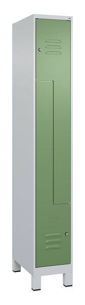 C+P Z-Spind Classic PLUS, C Z-Spind, Classic PLUS, Füße, 2 Abteile, 1950x300x500mm, 7035/6011, Zylinderschlösser, 080013-102 S10021