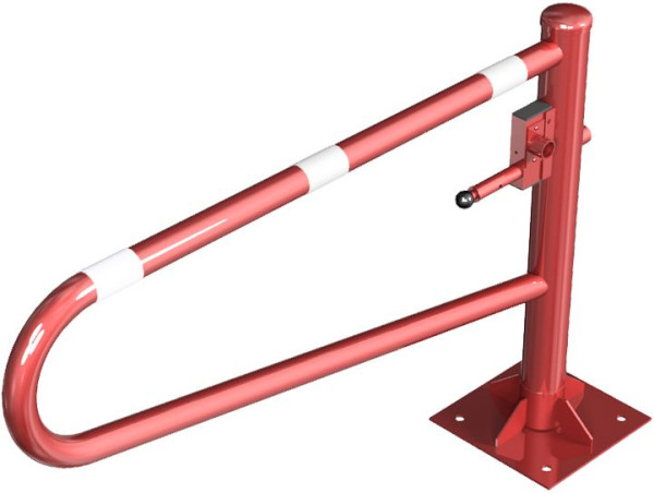 Schake Drehbare Gatterschranke, für Dübel Befestigung, feuerverzinkt, Gesamtbreite: 1500 mm, mit Dreikantverschluss, beschichtet, 413_151FBP