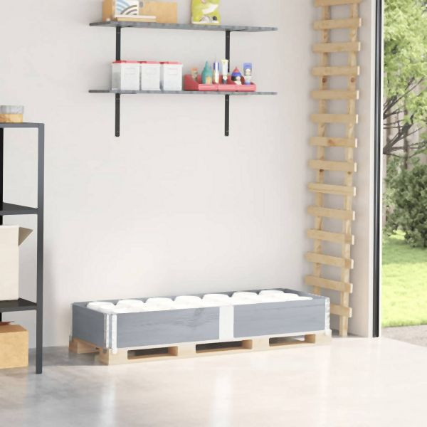 vidaXL Paletten-Aufsatzrahmen Grau 150x50 cm Massivholz Kiefer, 4010295
