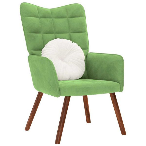 vidaXL Relaxsessel Hellgrün Samt, 4016813, 8721158362384